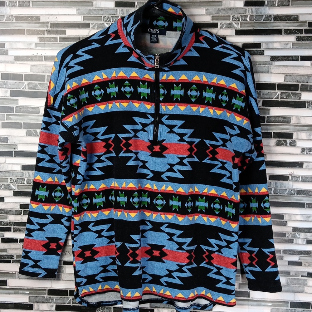 Chaps Womens M/m/M Multicolor Aztec Southwestern Pullover Imperfect - Picture 6 of 12